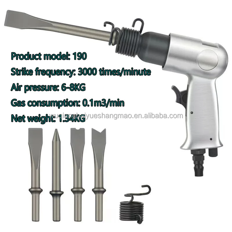 150/190/250mm pneumatic shovel circular/hexagonal handle air hammer set with  pneumatic air scraper kit