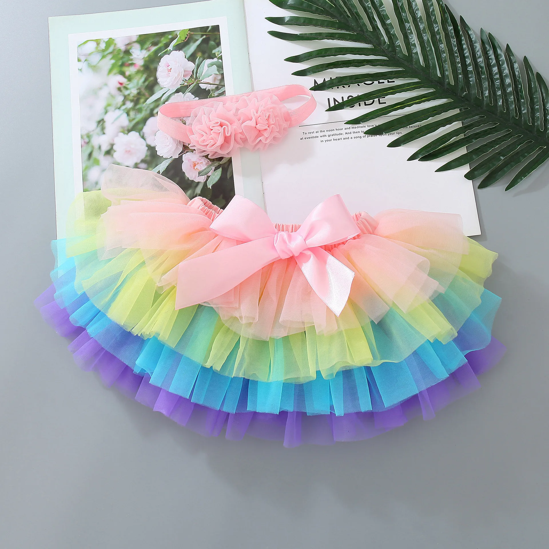 
custom high waist school uniform toddler baby girls pleated tulle mini kids tutu top skirt set girls skirts 