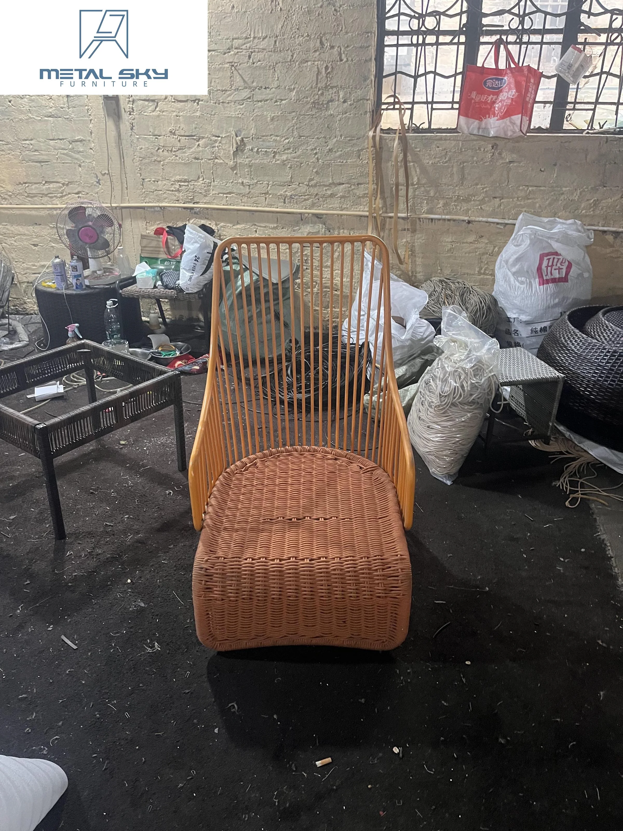 Outdoor Hand Made Aluminum Wicker Fabric Sofa Pavilion Villa Garden Patio Gazebos Courtyard Pavilion Set Furniture