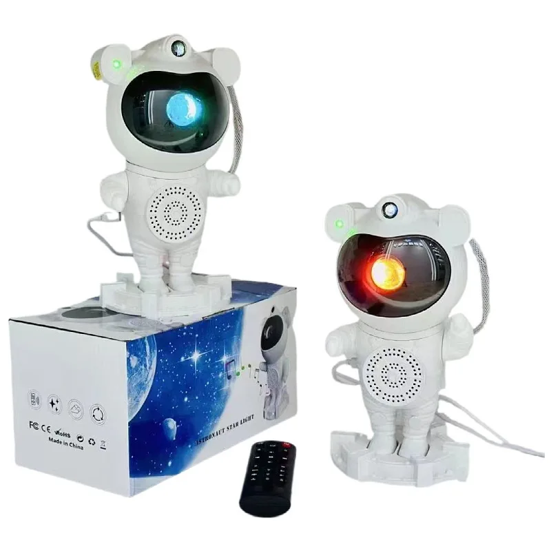 Kid Rechargeable Speaker Spaceman Astronaut Star Starry Projector Night Light Atmosphere Full Star Aurora Projection Decor Lamp