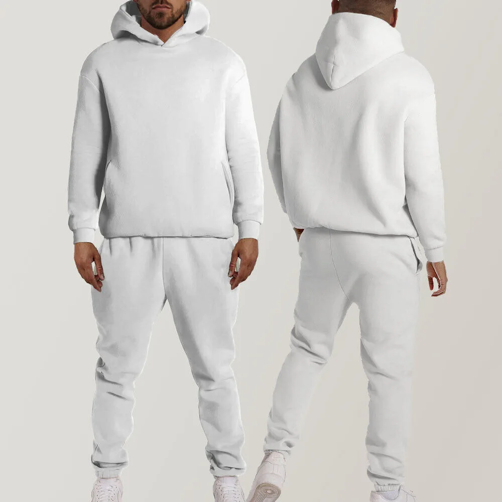 Manufacturer 100% Cotton Custom Printing Jogging Track Sweat Suit Unisex Men Jogger Sweatsuit Tracksuit Sweatpants Hoodie Set