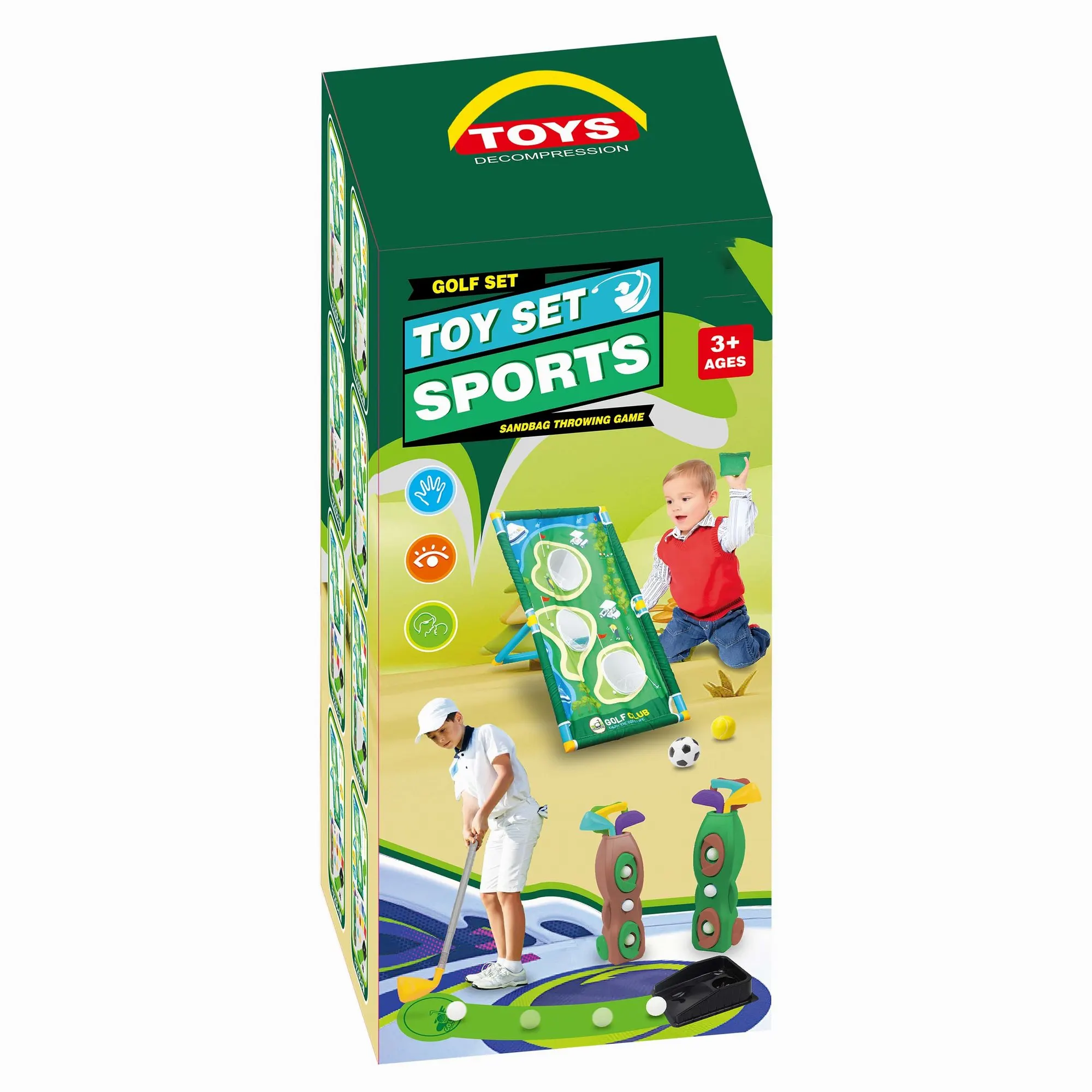2024 Hot selling kids multifunctional sports training golf set toys outdoor game golf toys with training track