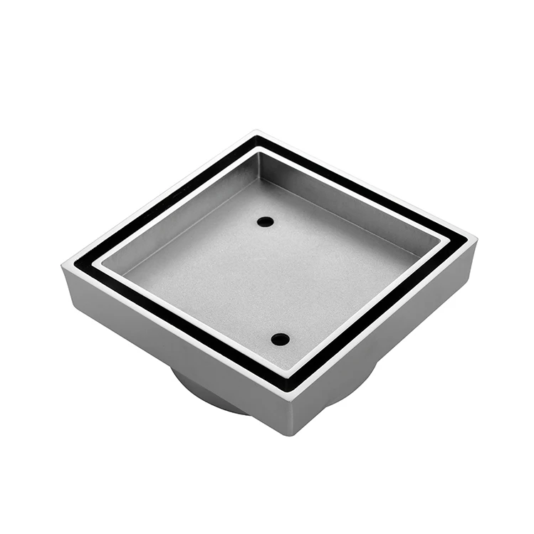4-Inch Modern Polished Hidden Tile Insert Drain Drain Filter for Hotel Applications Bathroom and Shower Floor