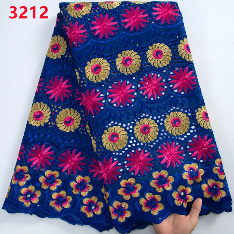 3212 African Swiss Cotton Lace Fabric 2023 High Quality Nigerian Embroidery Lace Fabric with Florals for DIY Wedding Dresses