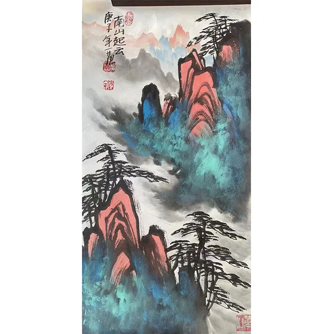 New Chinese Zen style ink wash hotel decoration painting living room sofa background wall mural painting