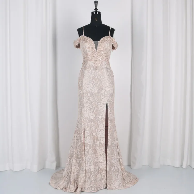 
Latest Design High Split Mermaided Sexy Lace Prom Dresses Women Evening Luxury Prom Dress 