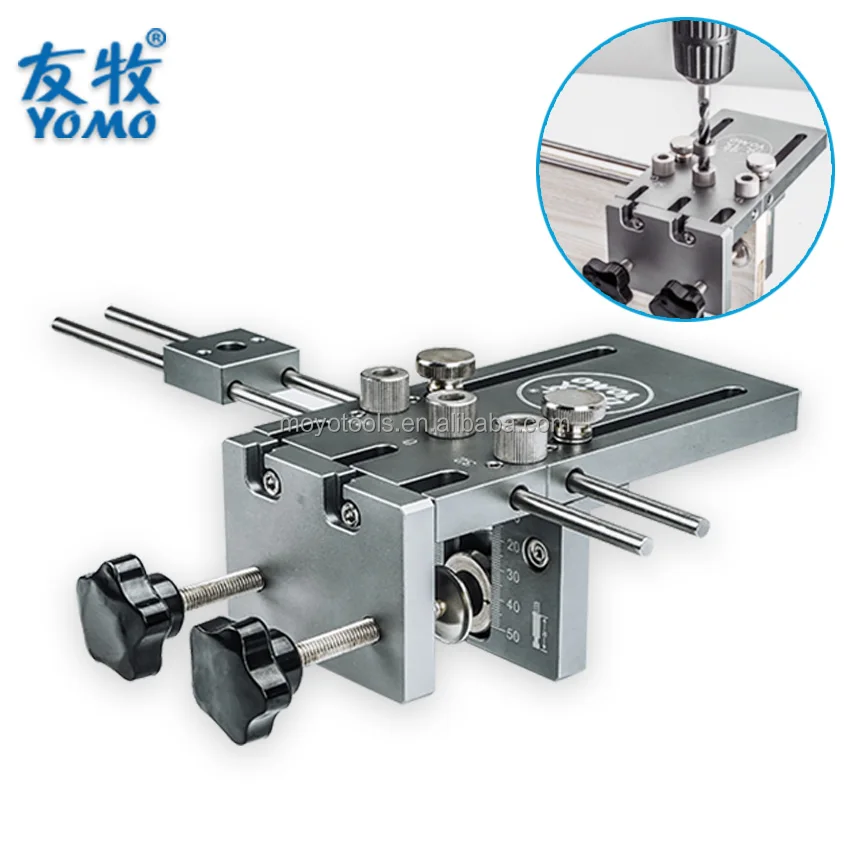 2024 New Upgrade Precision Punch Locator 3 In 1 Dowelling Jig Wood Hole Drilling Guide Tenoning Pin Hole Woodworking Tool
