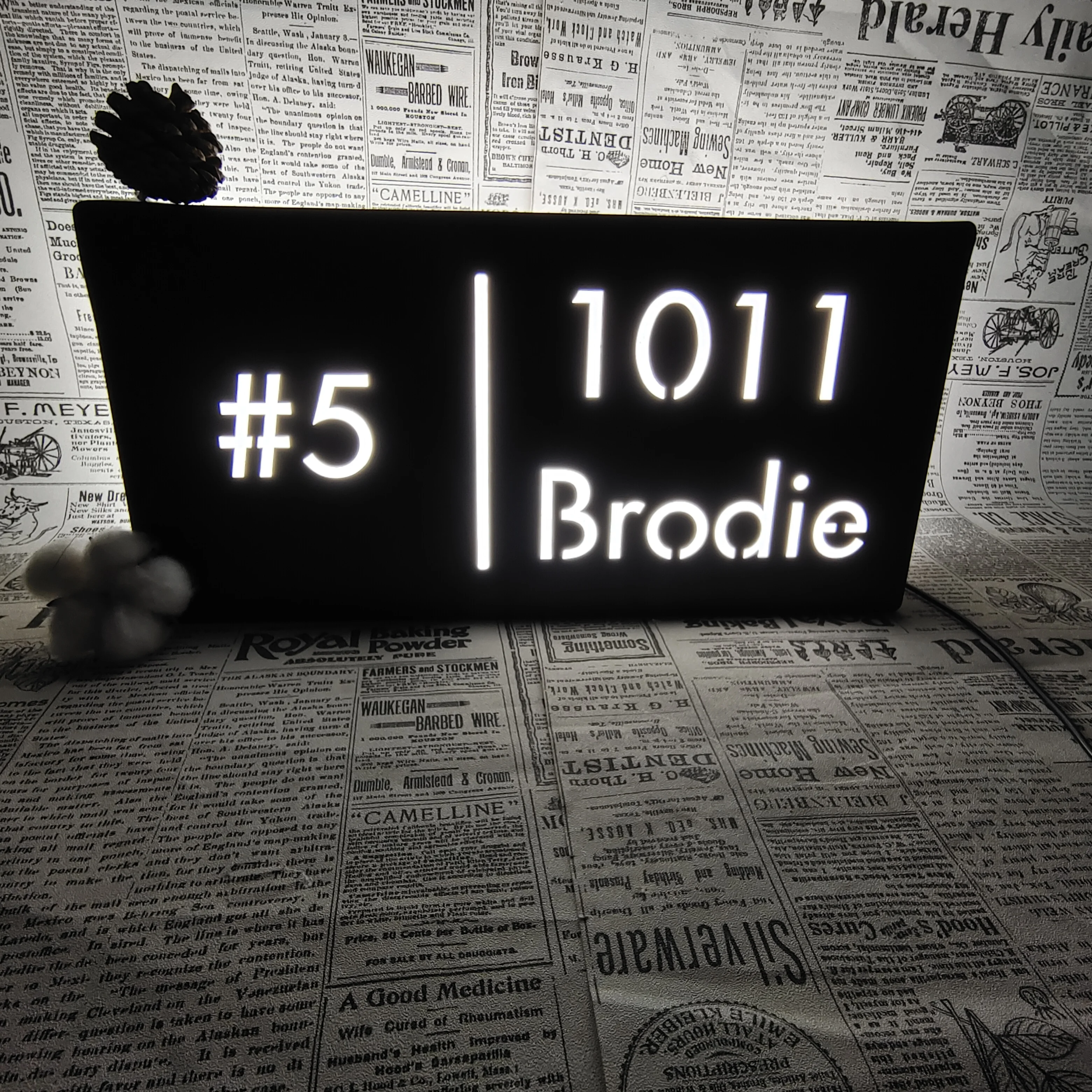 Interior Used Stainless Steel Door Plate Signs LED Illuminated House Number Signage Light Up Room Name and House Number