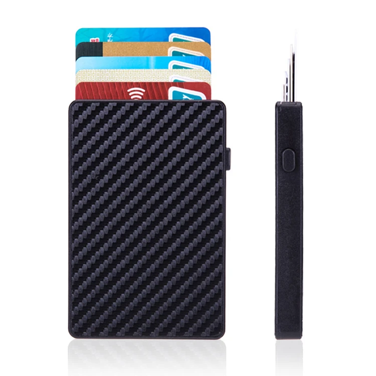  Luxury Vegan Carbon Fiber Wallet Ultra Slim Minimalist Bifoldcustom Rfid Blocking Money
