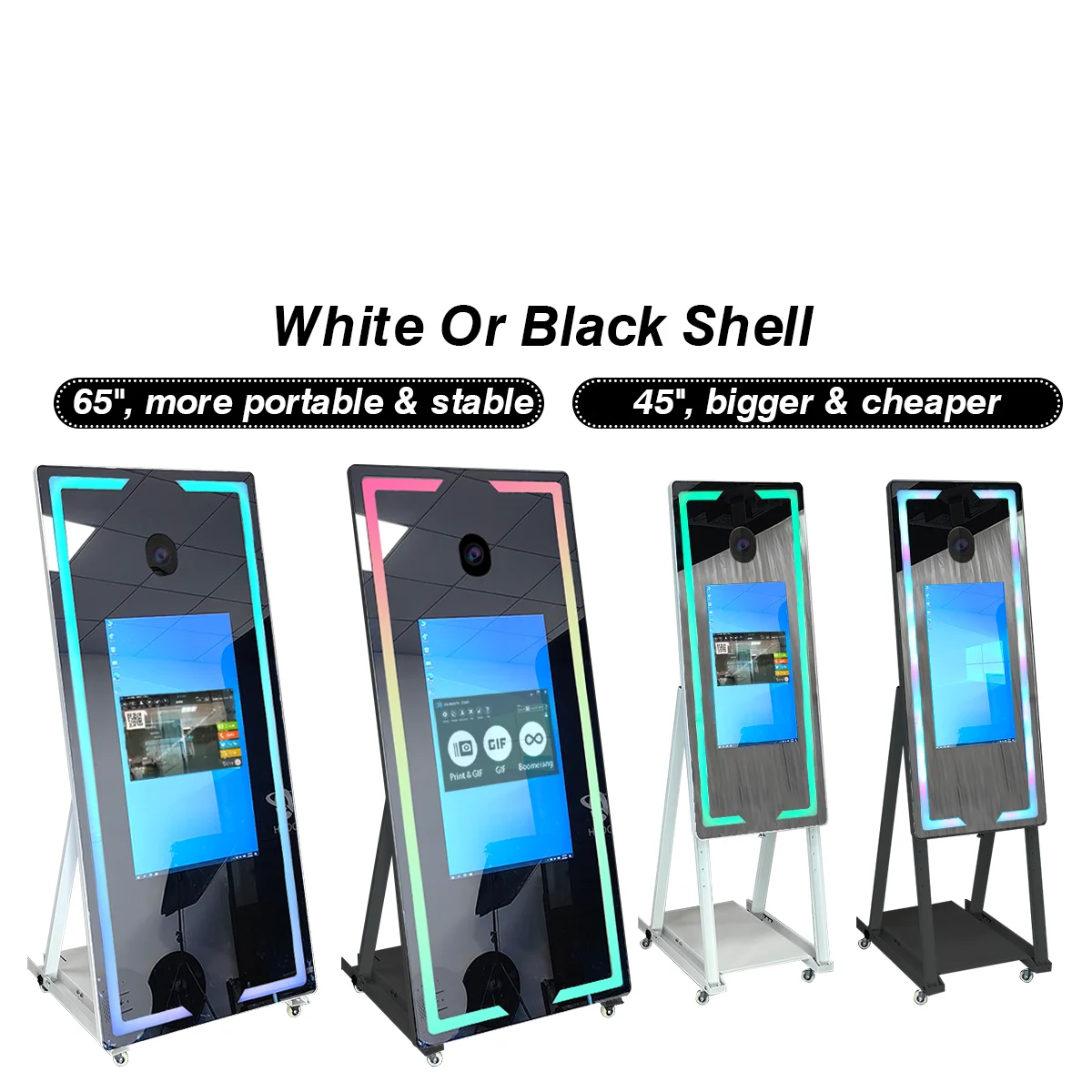 2023 augmented reality photo booth mirror kiosk machine magic mirror photo booth camera and printer mirror photo accessories