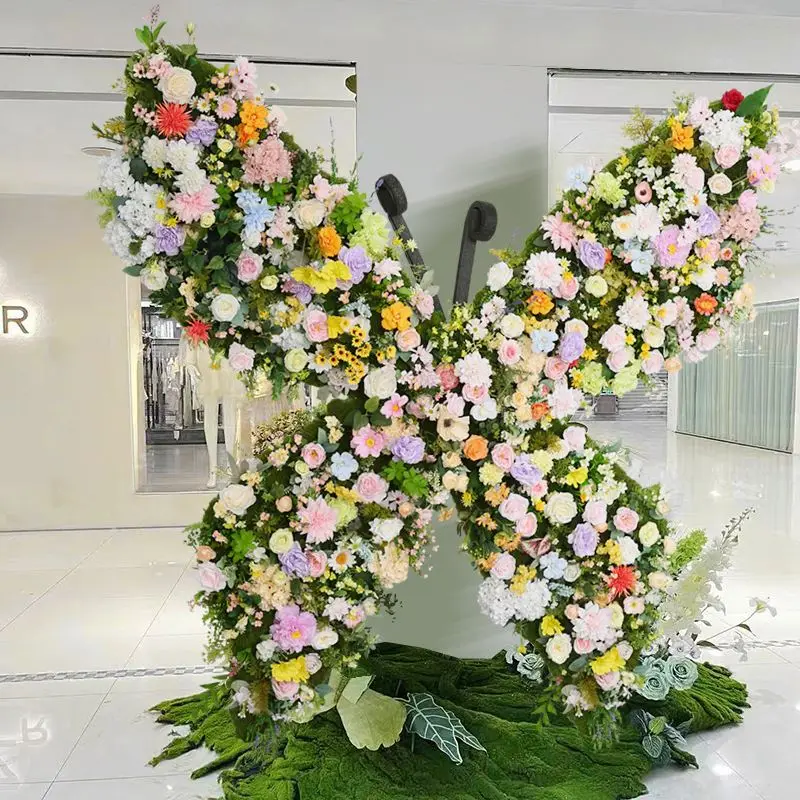 Butterfly Backdrop Stand Metal Wedding Arch Frame Giant Flower for Birthday Party Ceremony
