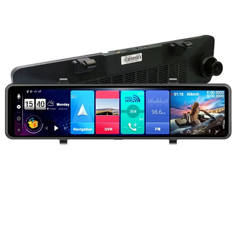 Z70 Android 8.1 2+32G Mirror Car DVR with 1080p Resolution WIFI GPS Navigation 12inch Touch Screen Remote on App 4G Black Box