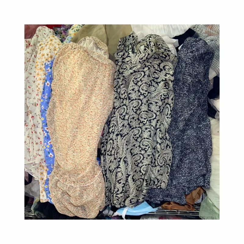 Wholesale factory used hot sale comfortable long summer  A-Link high waist silk skirt casual clothing for lady