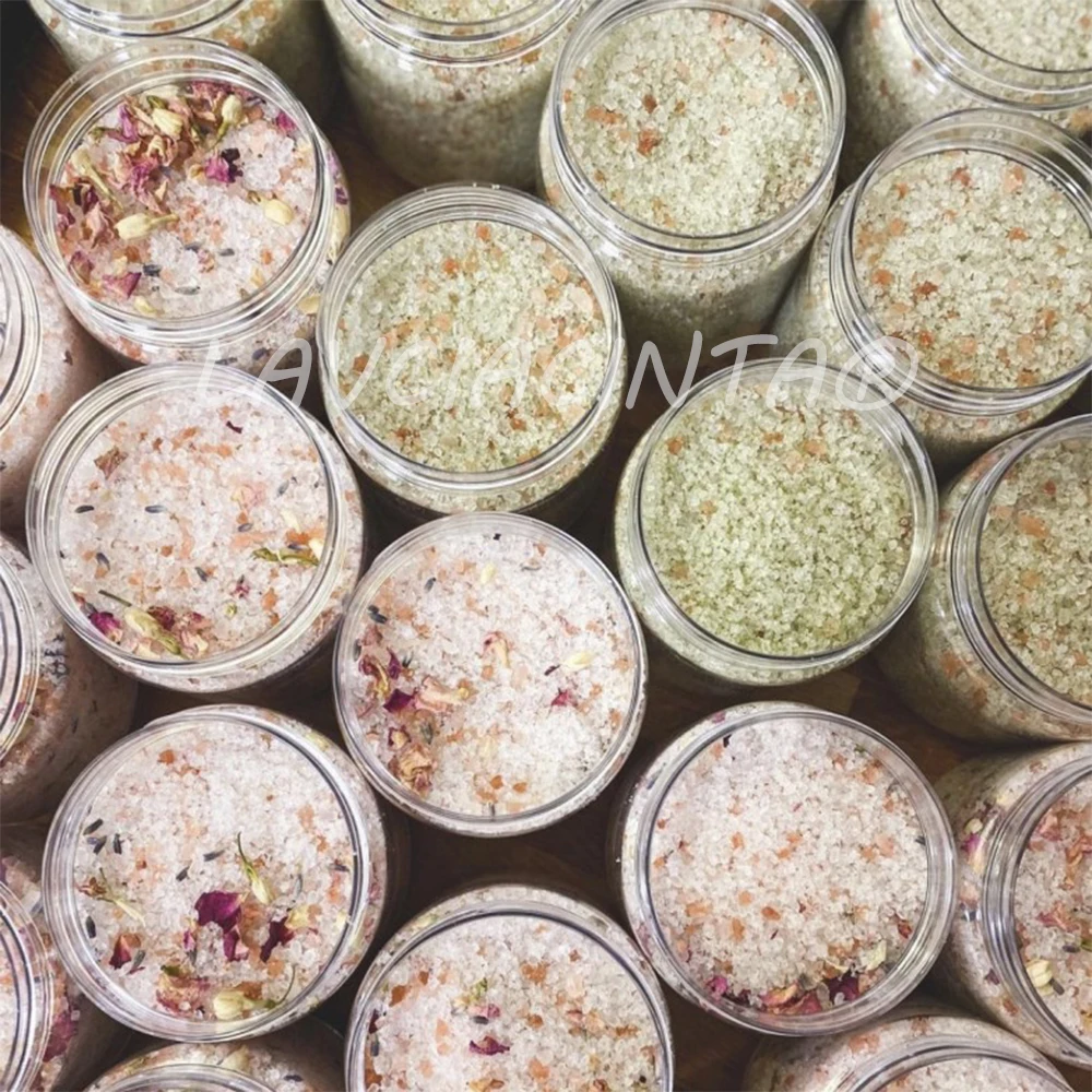 Rose Lavender Straw Flower Private Label Spa Relax Bath Salt Epsom Salt Foot Soak Bath Scrub Body Skincare