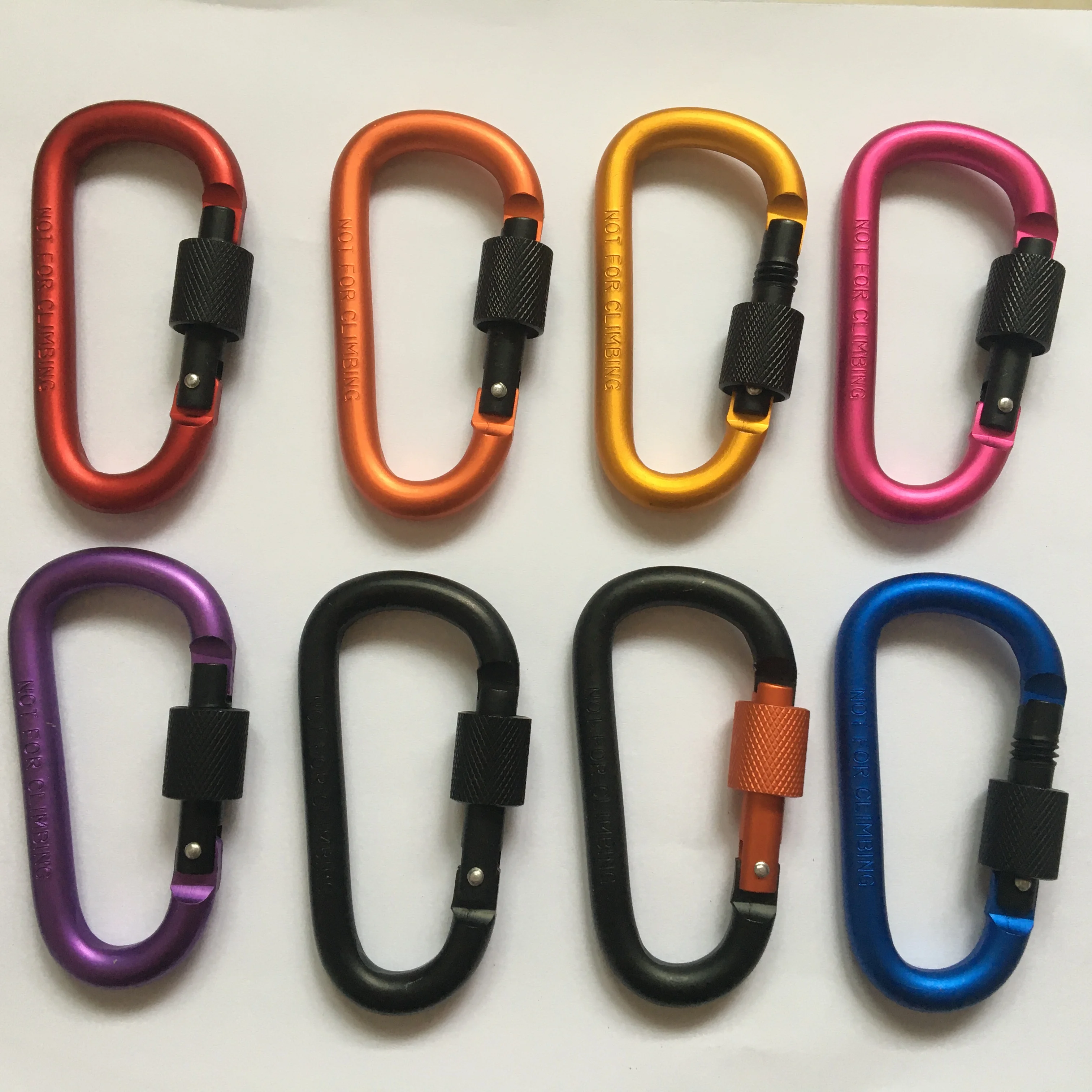 8cm D-Ring Lock Key Camping Hiking Keychain Aluminum Alloy Carabiner