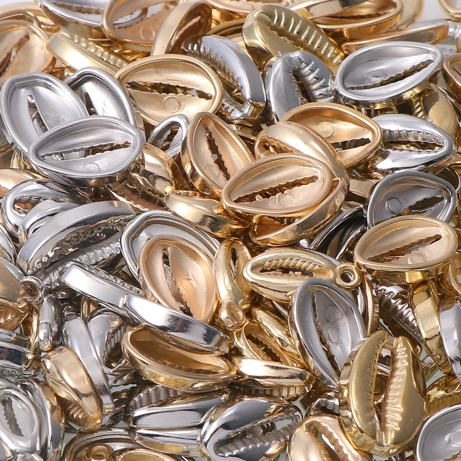 Metallic Cowrie Shell Beads Seashell Beads Diy Bracelet Anklet Handmade Craft Jewelry Making Charms Plastic Ccb Beads