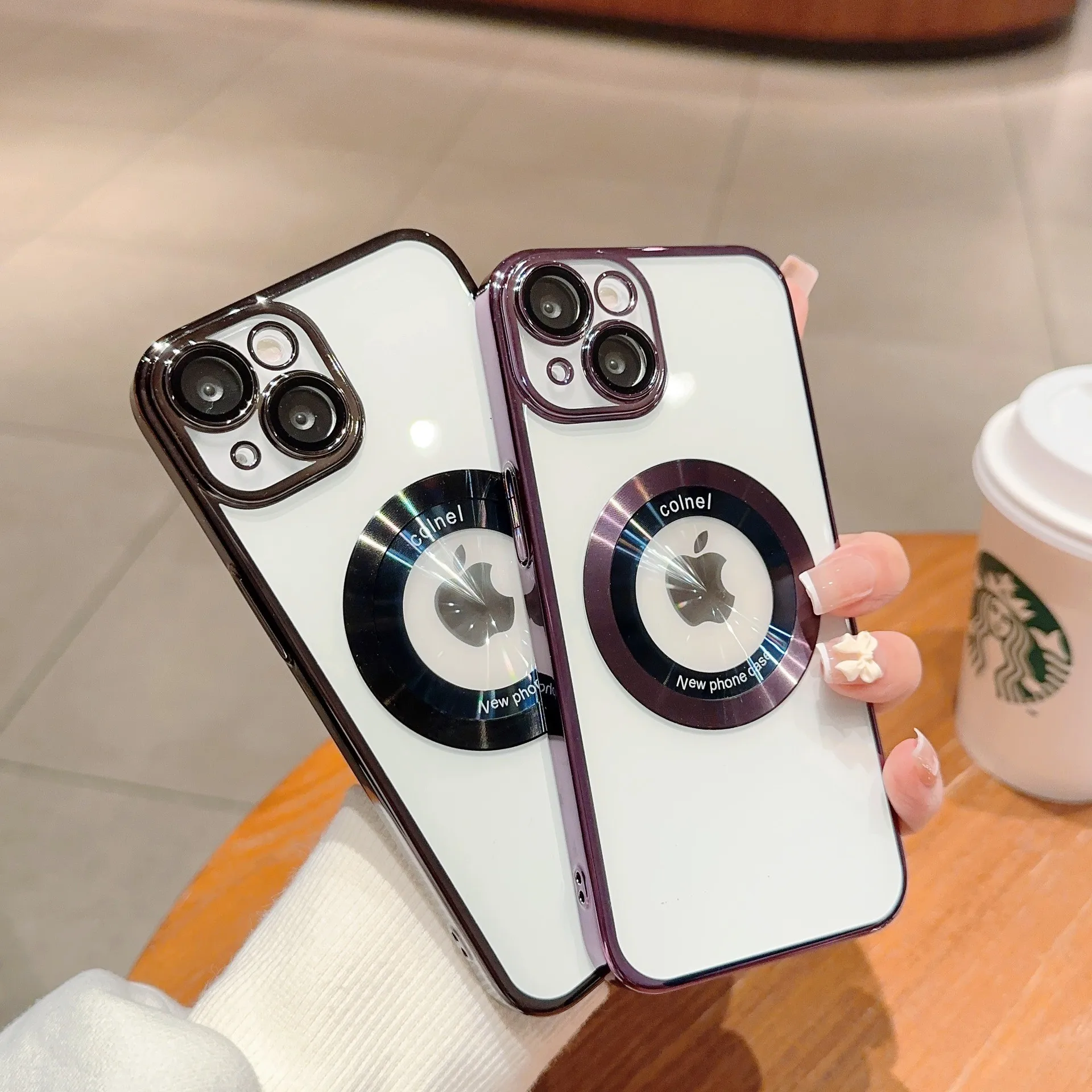 Luxury Phone Case For iPhone 14 Pro Max 12 16 11 13 Pro 15 Plus Acrylic PC Platingf Hard Cover with camera protector Anti-yellow