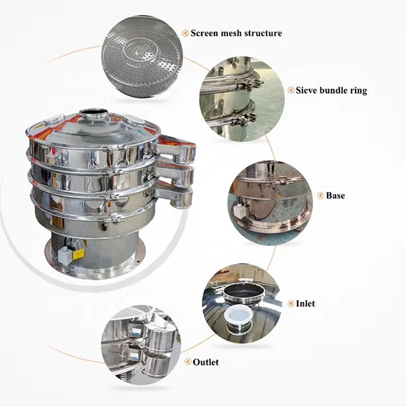 Gold Washing Liquid Corn Nuts Salt Stainless Steel Vibrator Sieve Screen Rotary Vibrating Screen Machine For Plastic Granule