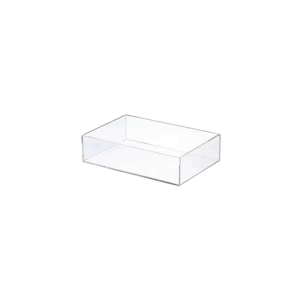 Manufacturer Custom Clear Rectangle Durable Recycled Acrylic Tray With No Handles