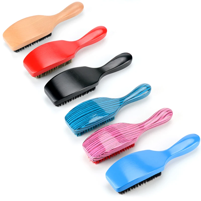 Abeis OEM Custom Hair Brush Beech 100% Boar Bristle Men Wave Brush 360 Curved