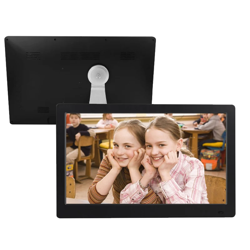 Chinese Supplier UK Plug Wood Acrylic Picture 15.6 Inch Digital Photo Frame