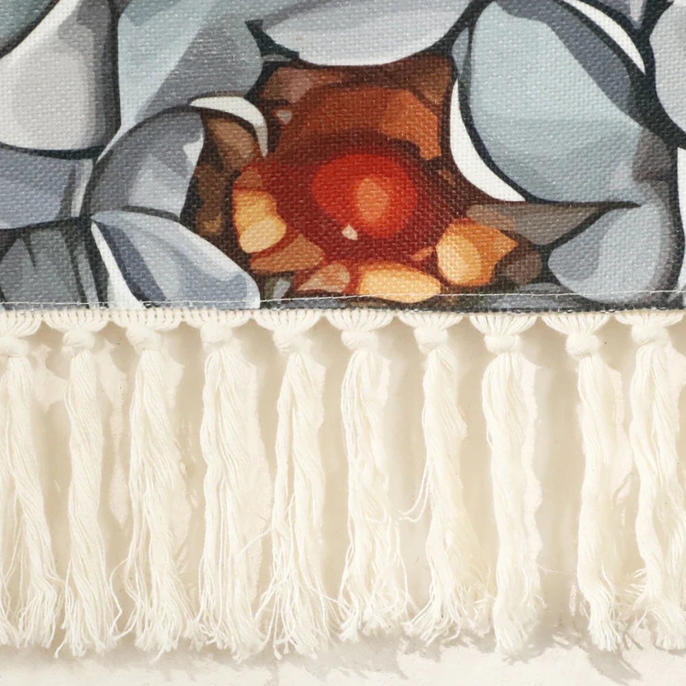 Boho Tapestry Wall Hanging Flower Tapestry With Fringe Narrow Vertical Hanging Wall Art Living Room Home Decor