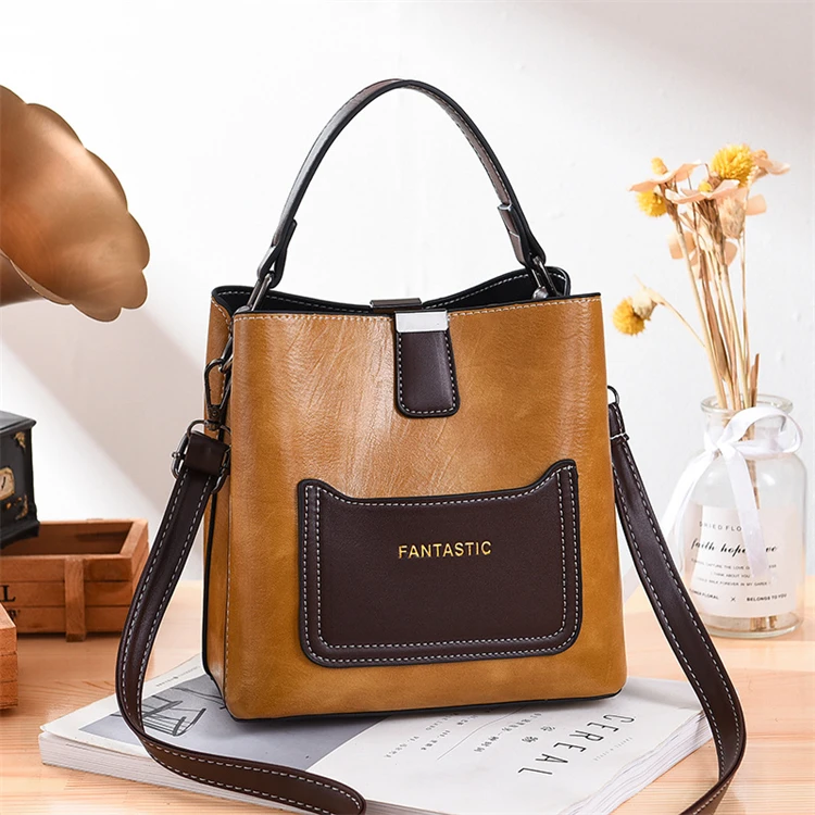 2022 New Arrival Hot Selling Designer Red Colour Female Shoulder Bag Sac Dos Minimalist Private Label PU Leather Bucket Hand Bag