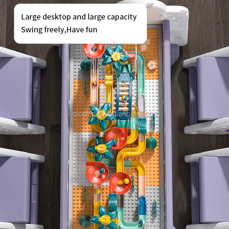 Kids Activity Play Tables with Storage Box Chair Multi Building Block Study Table Desk Toys Set for Toddlers Boys Girls Playroom