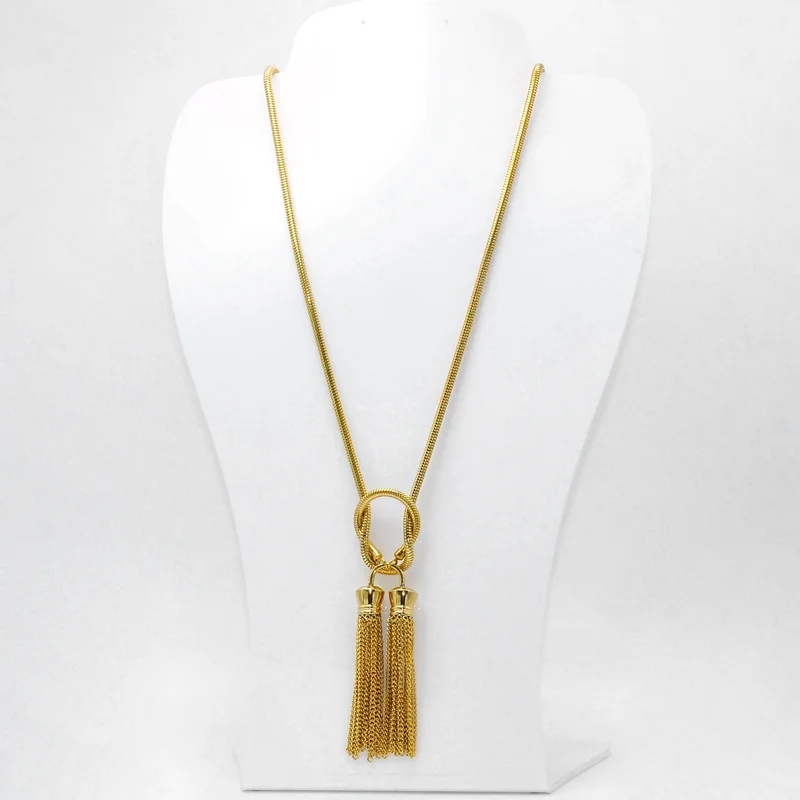 Fashion Jewelry Chain Tassel Necklace Women Necklaces African Clothes Sweater Chains Charm 18k Gold Chains Necklace