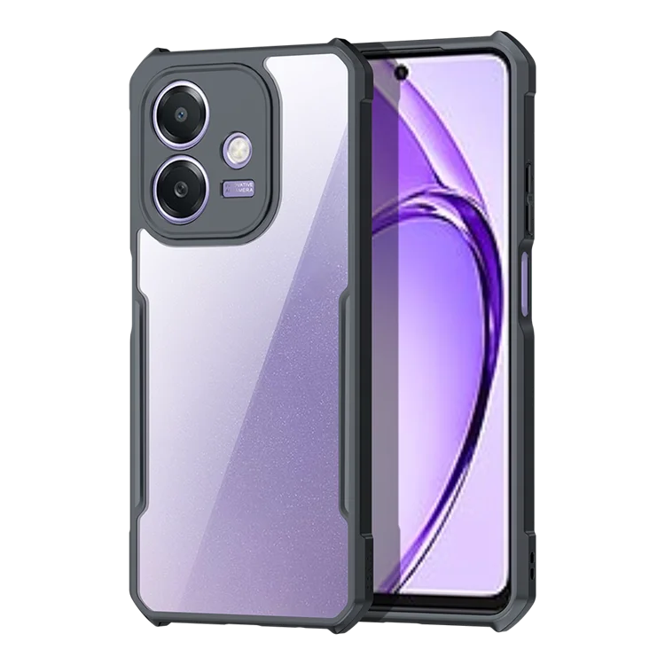 Высококачественный 4 угла анти-падение черный ТПУ бампер прозрачный акриловый жесткий чехол для телефона Oppo A3X 4G 5G