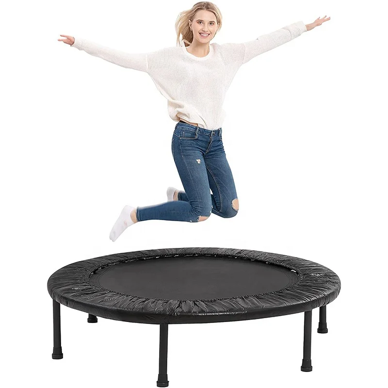 Gym Equipment Indoor Heavy Duty Mini Fitness Trampoline, 39in/44in | 36 Premium Elastic Cord Bungees with 7 Firmness Settings
