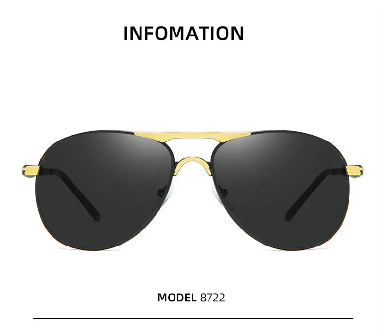 2023 double bridge sunglasses  aviation big frame polarized UV 400 sunglasses men women retro eye glass frames