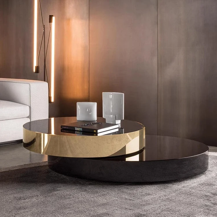 nordic oak/birch stainless steel coffee table marble top tea table Round Center Tea Table Set