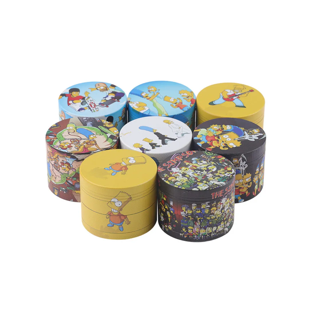 Аксессуары для курения Lvhe с логотипом на заказ, 4 штуки, цинковые Симпсоны, УФ-печатная шлифовальная машина