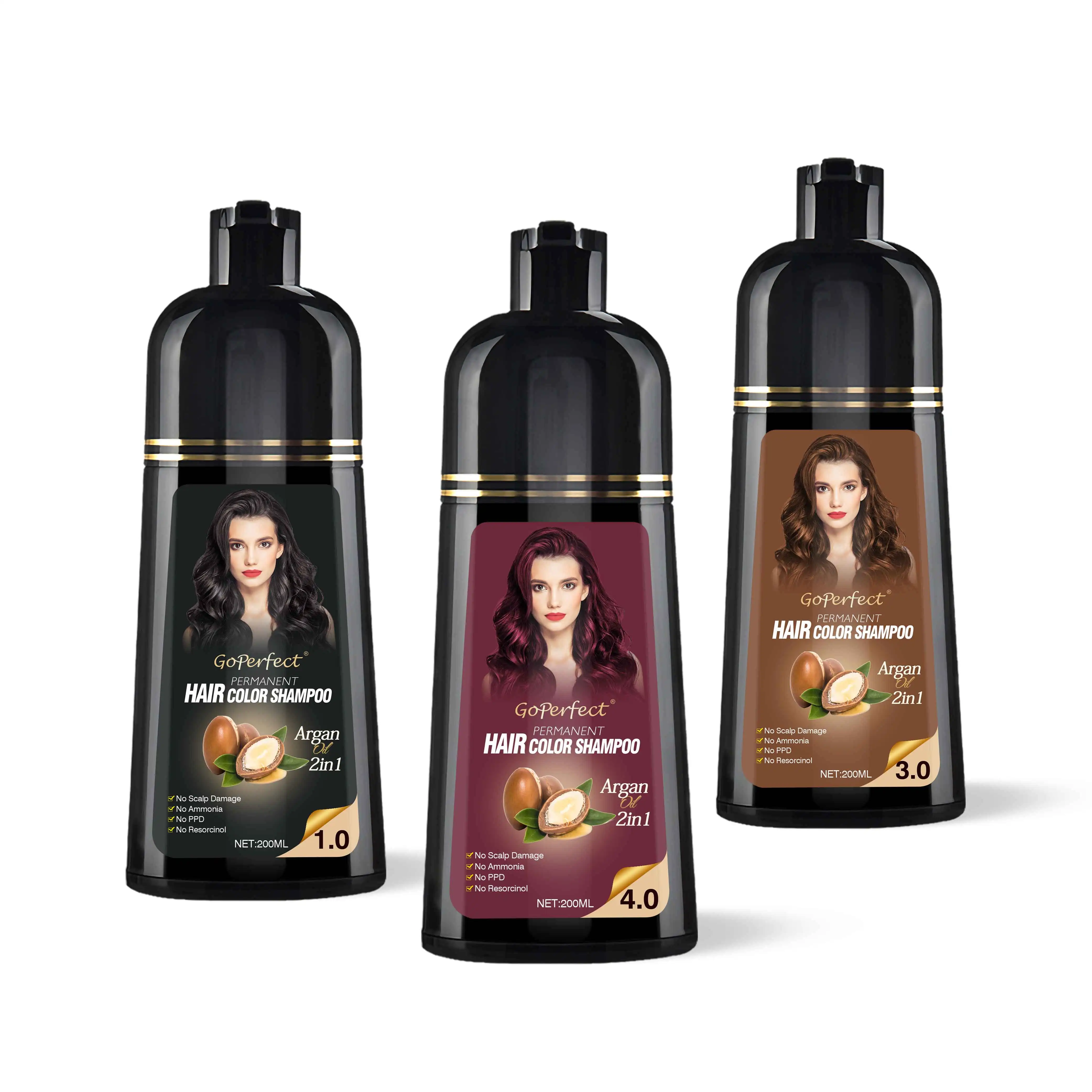 Hot Selling Hair Color Dye Shampoo Long Last Hair Color Shampoo Ammonia Free Hair Dye Shampoo For Men &  Women