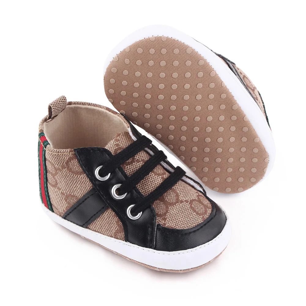 Wholesale Baby Non-Slip Color Block Lace Up Sneakers Cheap Kid Shoes