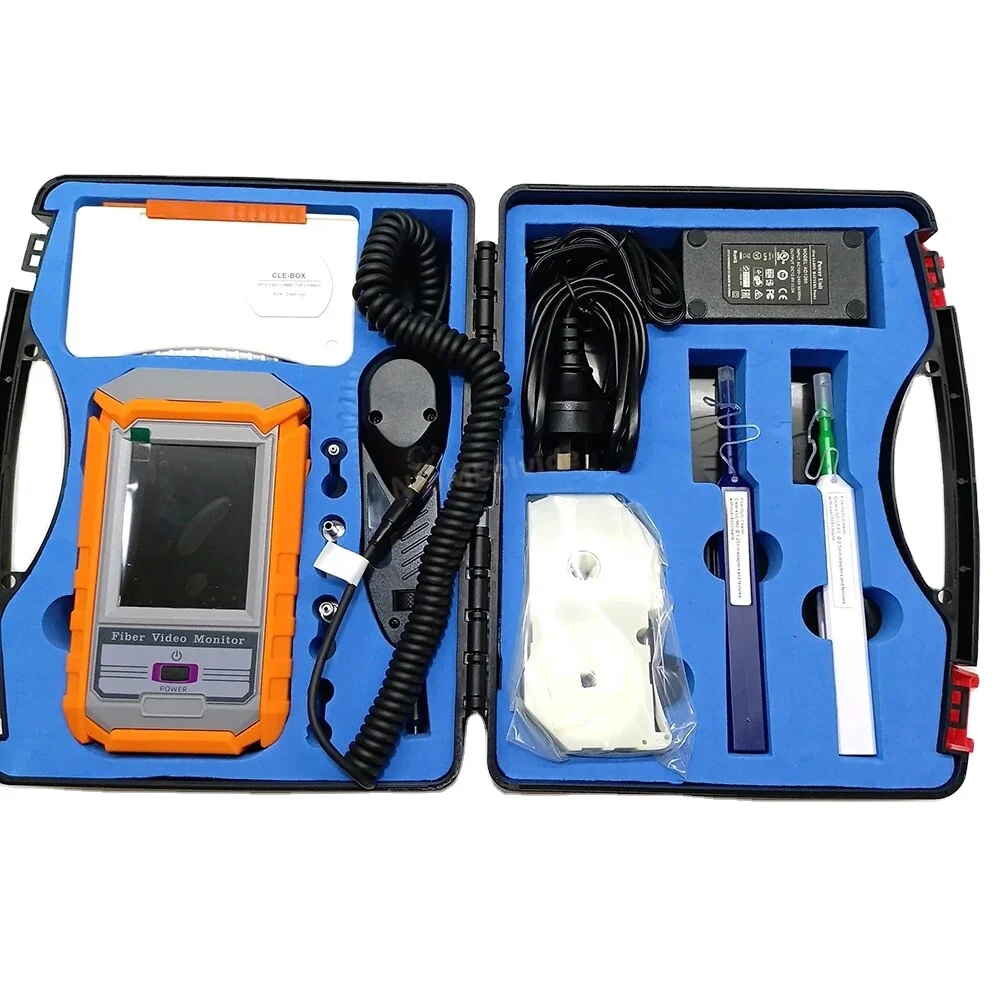 FVM-100 Inspection Fiber Video Probe Microscope Fiber Optic End Face Inspection Detector Display Optical Cleaning Tool Clean pen