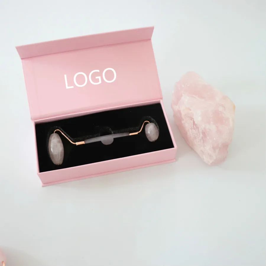  amazon best selling skin massage tool rose quartz facial jade roller and gua sha with