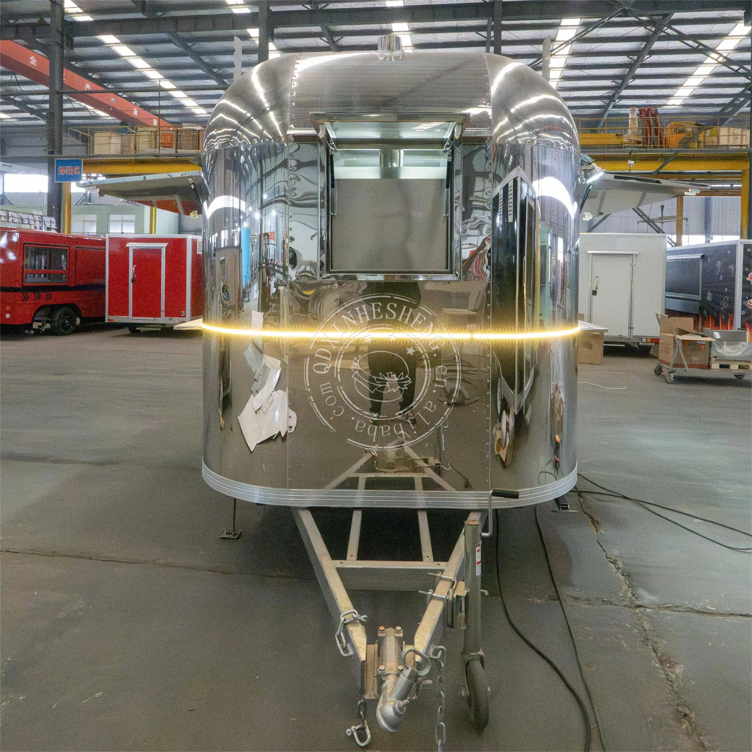 stainless steel  beer trailer fully equipped with working bench