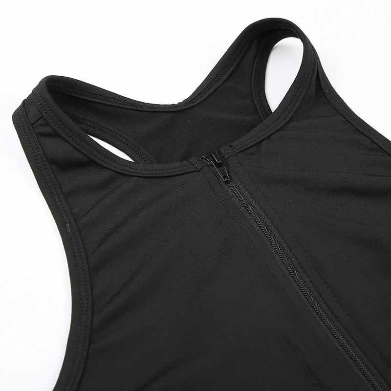 2024 New Arrivals Zipper Front Sleeveless Jumpsuits Sport Yoga Bodysuits For Women Gym Fitness Tight Jumpsuits
