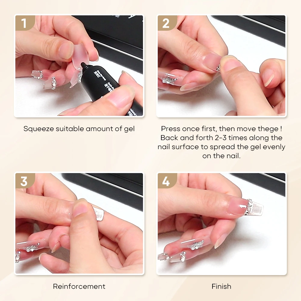 New 3s dry gel nail glue for press on nails glue remover kit no need led light strong press on nail glue
