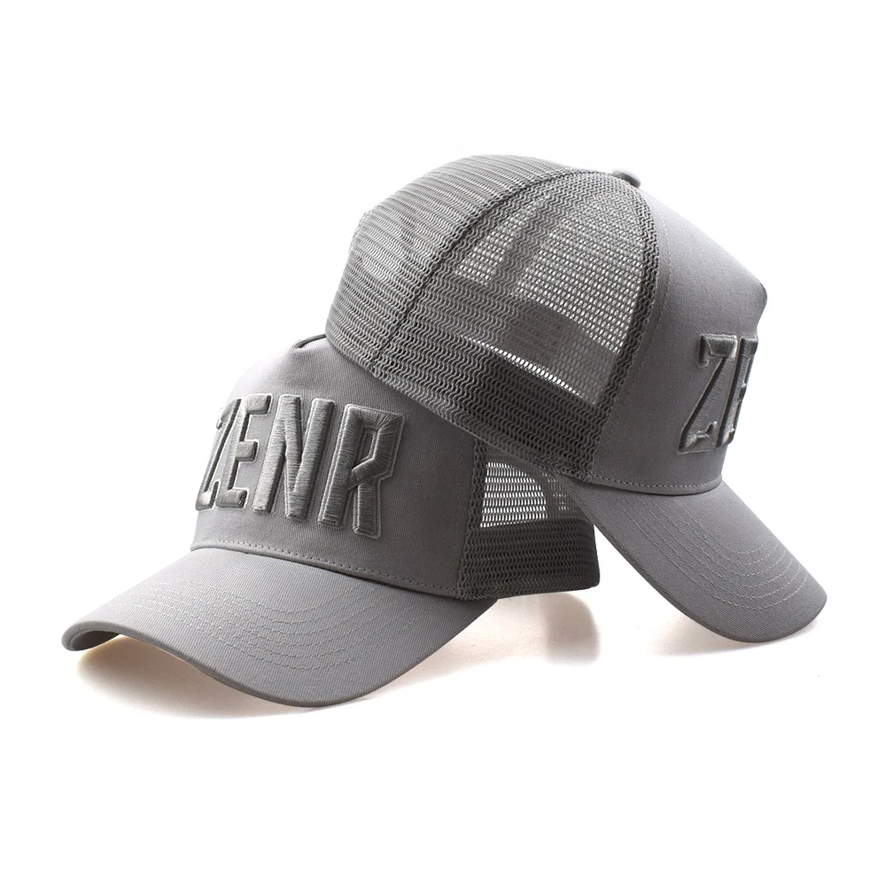 Curved brim trucker cap customized black trucker mesh caps 6 panel trucker mesh Caps