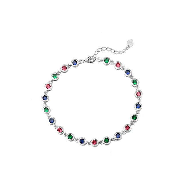 Newest Women Custom 925 Silver Tennis Bracelet