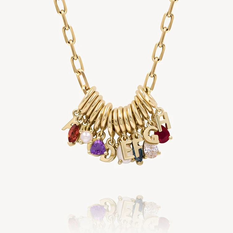 S925 Sterling Silver 14K Gold Plated Gift Custom Alphabet Letter Initial Charms Pendant Necklace Earrings for DIY Jewelry Making