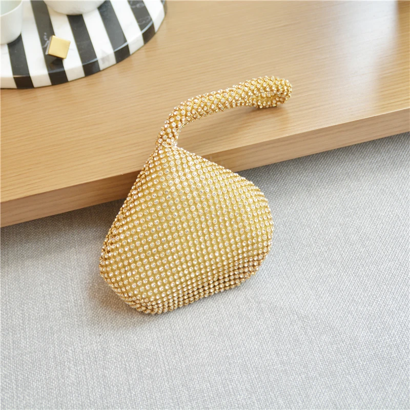 
Hotsale Luxury Women Crystal Hand Shoulder Bag Rhinestones Clutch Evening Bag for Lady Diamond Small Triangle Wallet Handbag 