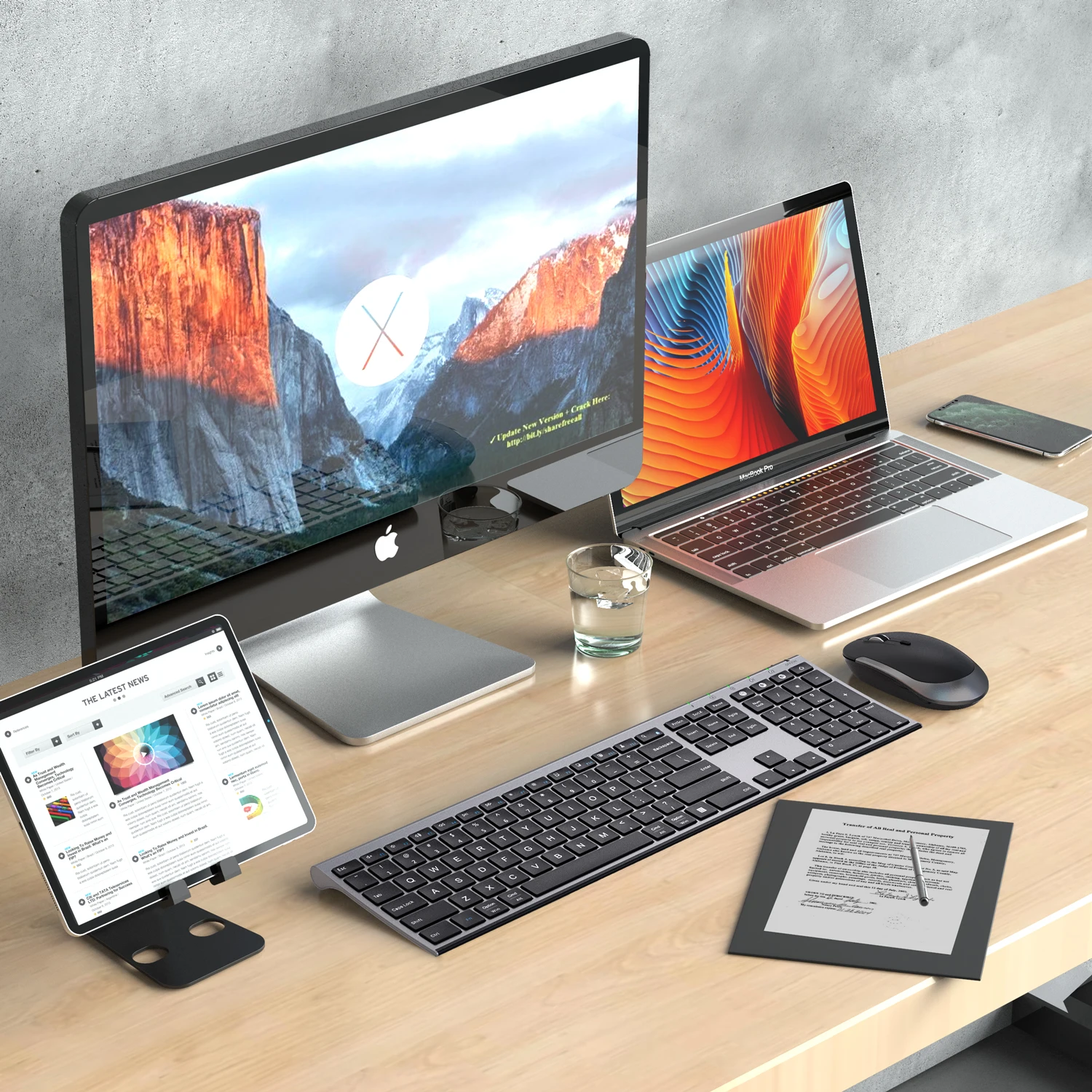 Seenda 015BS-3 Ultra Slim BT Usb Silent Kit Combo Set Ergonomic Office Combos Wireless Keyboard And Mouse Set