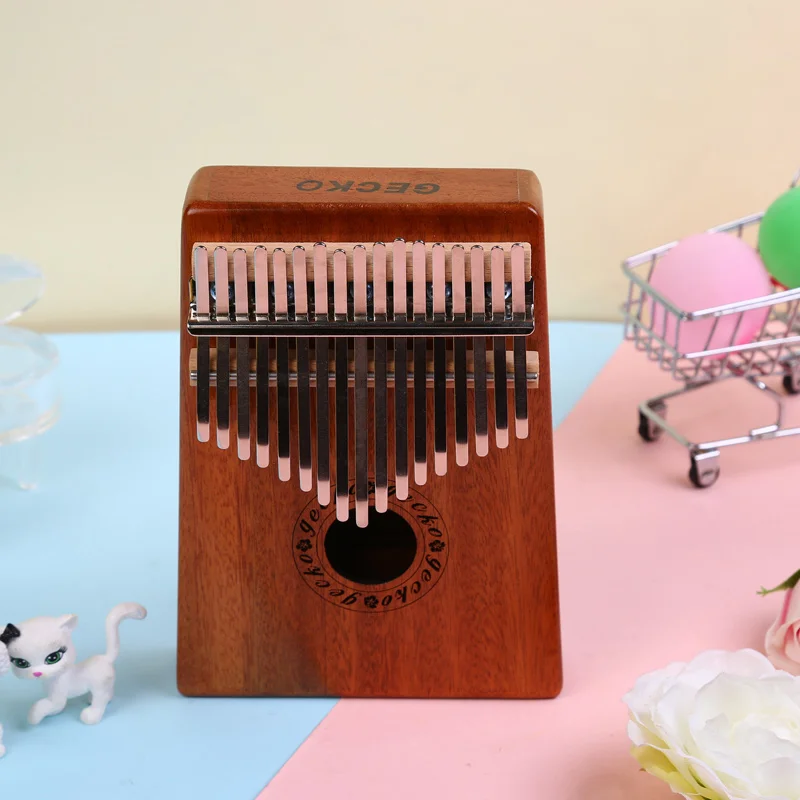 Thumb-fingered harp, mahogany finger harp, a two-fingered harp instrument