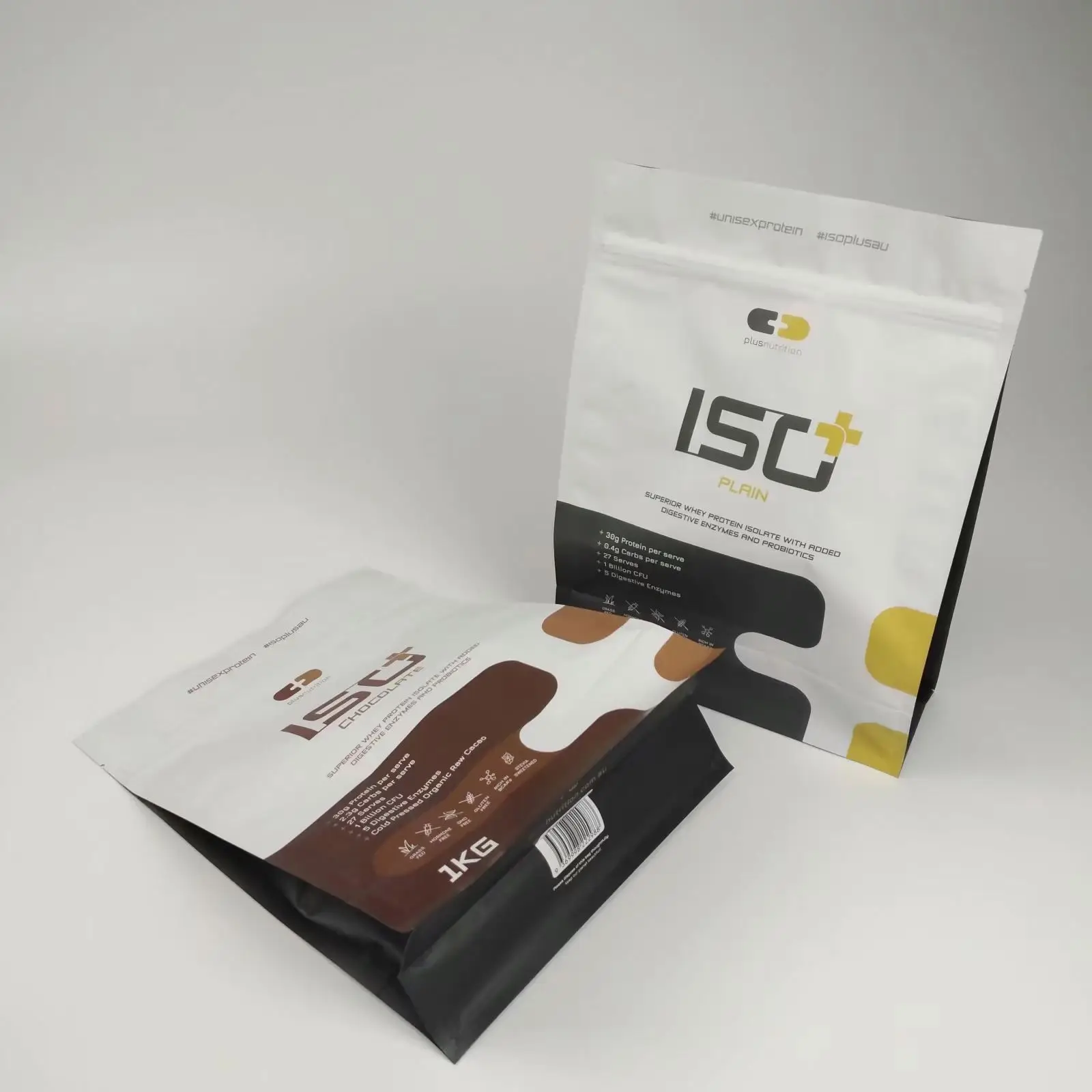 High Quality Food Packaging Zipper Aluminum Foil Pouch Bag Square Bottom Plastic Bag