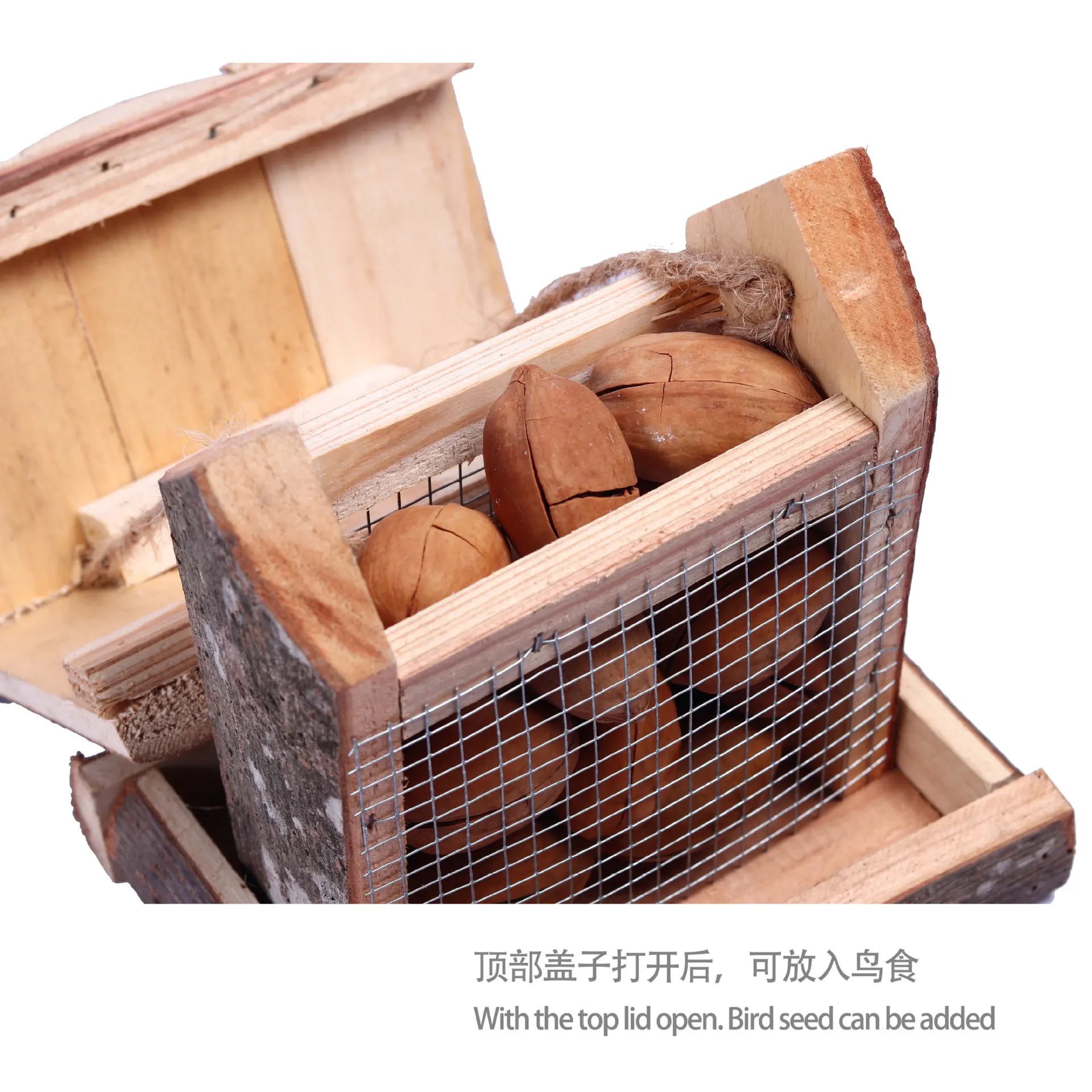 hanging bird house outdoor garden patio garden decorative pet cottage distressed leaves wooden birdhouse