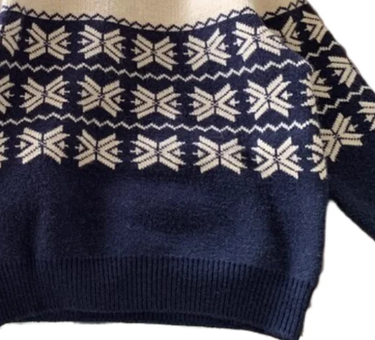 Autumn and winter new Korean version of the pullover jumper 2024  retro snowflake jacquard sesame point thick jumper